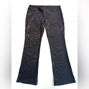 Paris Blues Original 90s Y2K Glam Black Sequin Flare Pants Junior 9 or Women’s M